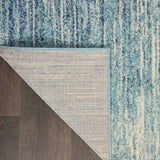 8' X 10' Blue and Ivory Abstract Stripes Power Loom Area Rug - Homeroots - Flyclothing LLC