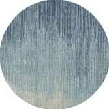 8' Blue and Ivory Abstract Power Loom Round Rug - Homeroots - Flyclothing LLC