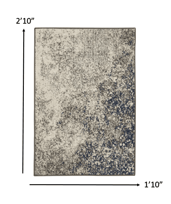 2' X 3' Gray And Ivory Abstract Power Loom Area Rug - Homeroots - Flyclothing LLC