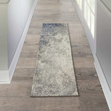 6' Gray And Ivory Abstract Power Loom Runner Rug - Homeroots - Flyclothing LLC