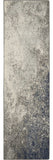 8' Gray And Ivory Abstract Power Loom Runner Rug - Homeroots - Flyclothing LLC