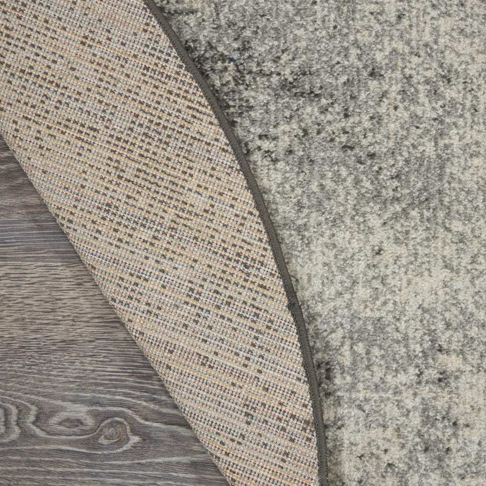 4' Gray And Ivory Round Abstract Power Loom Area Rug - Homeroots - Flyclothing LLC