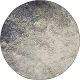 5' Gray And Ivory Round Abstract Power Loom Area Rug - Homeroots - Flyclothing LLC