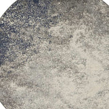 5' Gray And Ivory Round Abstract Power Loom Area Rug - Homeroots - Flyclothing LLC