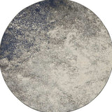 5' Gray And Ivory Round Abstract Power Loom Area Rug - Homeroots - Flyclothing LLC