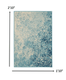 2' X 3' Ivory And Blue Abstract Power Loom Area Rug - Homeroots - Flyclothing LLC