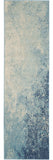 8' Ivory And Blue Abstract Power Loom Runner Rug - Homeroots - Flyclothing LLC