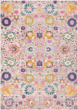 5' X 7' Gray and Pink Floral Power Loom Distressed Area Rug - Homeroots - Flyclothing LLC