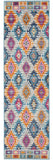 8' Blue And Pink Ogee Power Loom Runner Rug - Homeroots - Flyclothing LLC