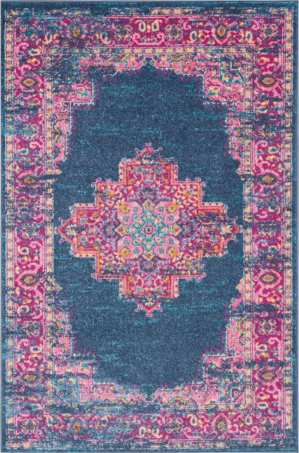 4' X 6' Blue Power Loom Area Rug - Homeroots - Flyclothing LLC