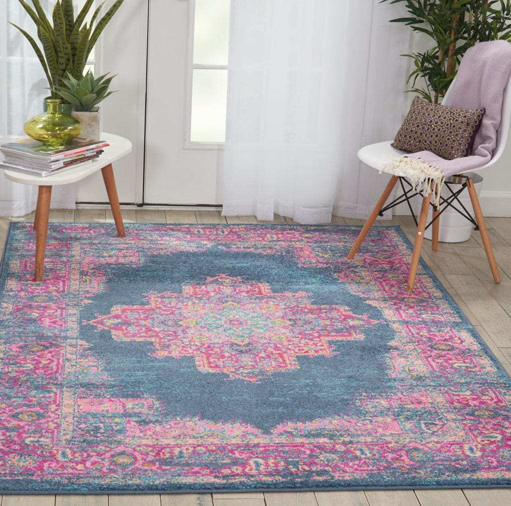 5' X 7' Blue Power Loom Area Rug - Homeroots - Flyclothing LLC