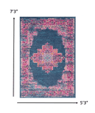 5' X 7' Blue Power Loom Area Rug - Homeroots - Flyclothing LLC