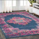 5' X 7' Blue Power Loom Area Rug - Homeroots - Flyclothing LLC