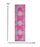 8' Fuchsia Power Loom Runner Rug - Homeroots - Flyclothing LLC