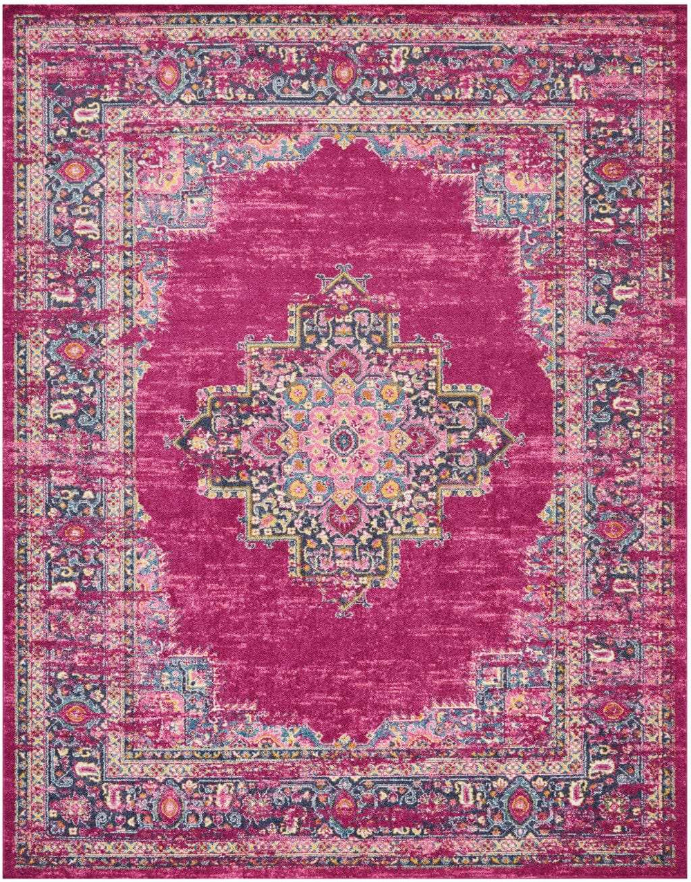 8' X 10' Fuchsia Power Loom Area Rug - Homeroots - Flyclothing LLC