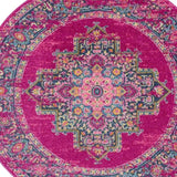 8' Fuchsia Round Power Loom Area Rug - Homeroots - Flyclothing LLC