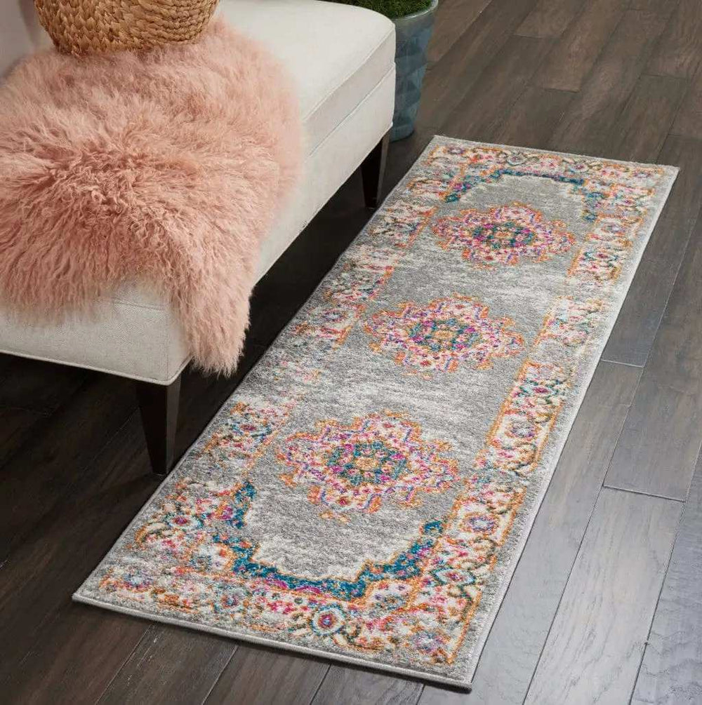 6' Gray Power Loom Runner Rug - Homeroots - Flyclothing LLC