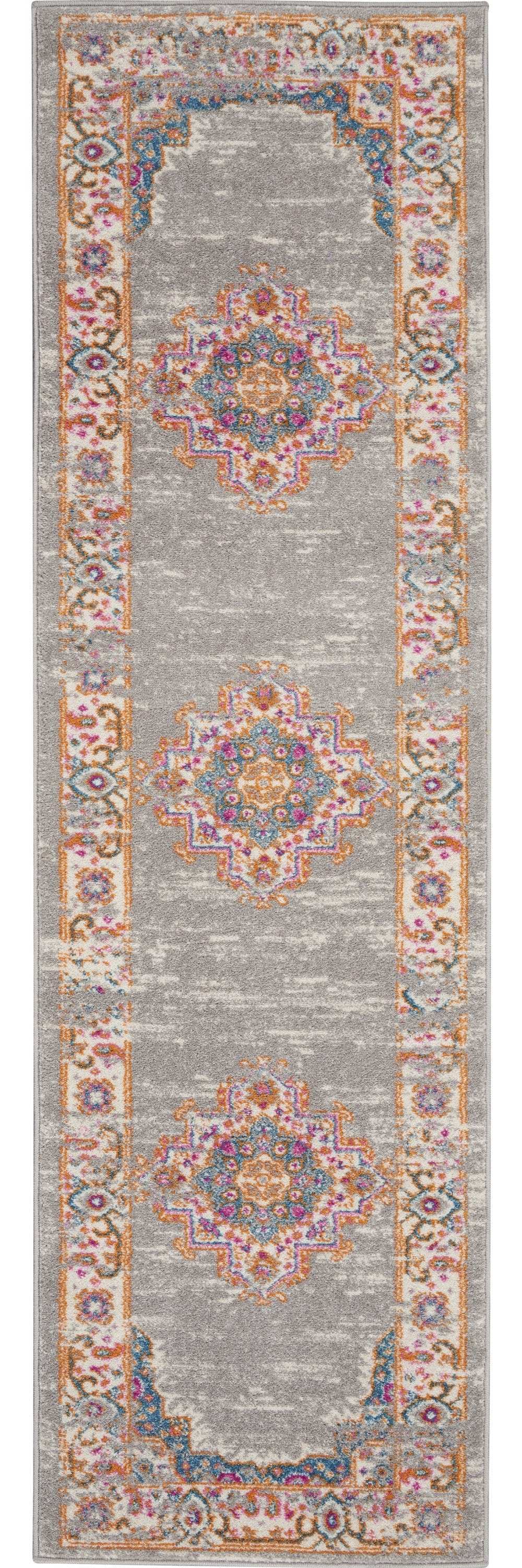8' Gray Power Loom Runner Rug - Homeroots - Flyclothing LLC