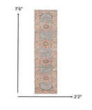 8' Gray Power Loom Runner Rug - Homeroots - Flyclothing LLC