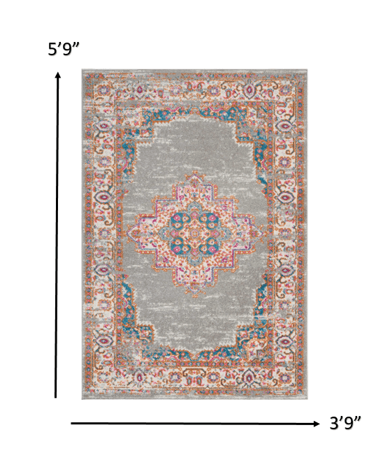 4' X 6' Gray Power Loom Area Rug - Homeroots - Flyclothing LLC