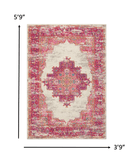4' X 6' Fuchsia Power Loom Area Rug - Homeroots - Flyclothing LLC