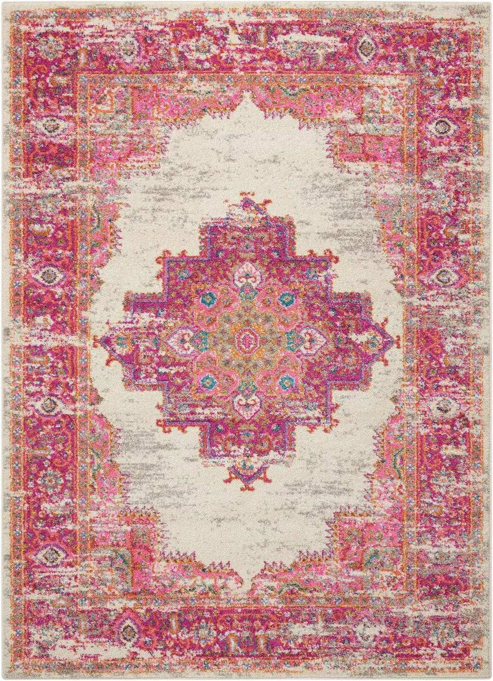 5' X 7' Fuchsia Power Loom Area Rug - Homeroots - Flyclothing LLC