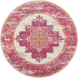 5' Fuchsia Round Power Loom Area Rug - Homeroots - Flyclothing LLC