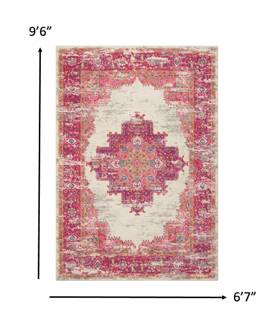 7' X 10' Fuchsia Power Loom Area Rug - Homeroots - Flyclothing LLC