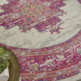 8' Fuchsia Round Power Loom Area Rug - Homeroots - Flyclothing LLC