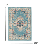 2' X 3' Light Blue Southwestern Power Loom Area Rug - Homeroots - Flyclothing LLC