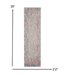 10' Pink And Ivory Abstract Power Loom Runner Rug - Homeroots - Flyclothing LLC