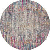 8' Pink And Ivory Round Abstract Power Loom Area Rug - Homeroots - Flyclothing LLC