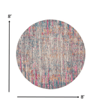 8' Pink And Ivory Round Abstract Power Loom Area Rug - Homeroots - Flyclothing LLC