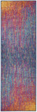 6' Blue And Pink Abstract Power Loom Runner Rug - Homeroots - Flyclothing LLC