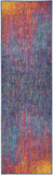 10' Blue And Pink Abstract Power Loom Runner Rug - Homeroots - Flyclothing LLC