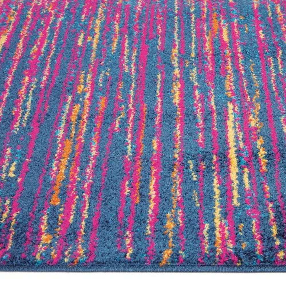 4' X 6' Blue And Pink Abstract Power Loom Area Rug - Homeroots - Flyclothing LLC