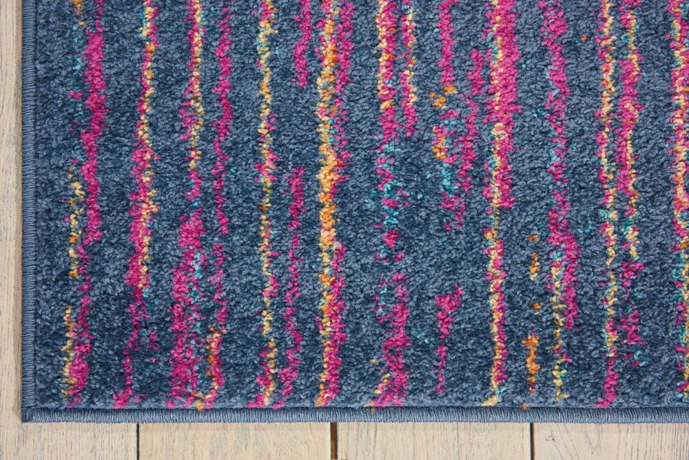 7' X 10' Blue And Pink Abstract Power Loom Area Rug - Homeroots - Flyclothing LLC