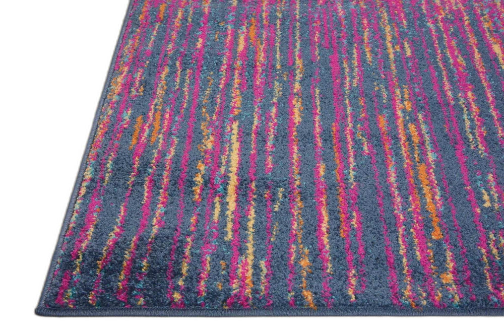 7' X 10' Blue And Pink Abstract Power Loom Area Rug - Homeroots - Flyclothing LLC