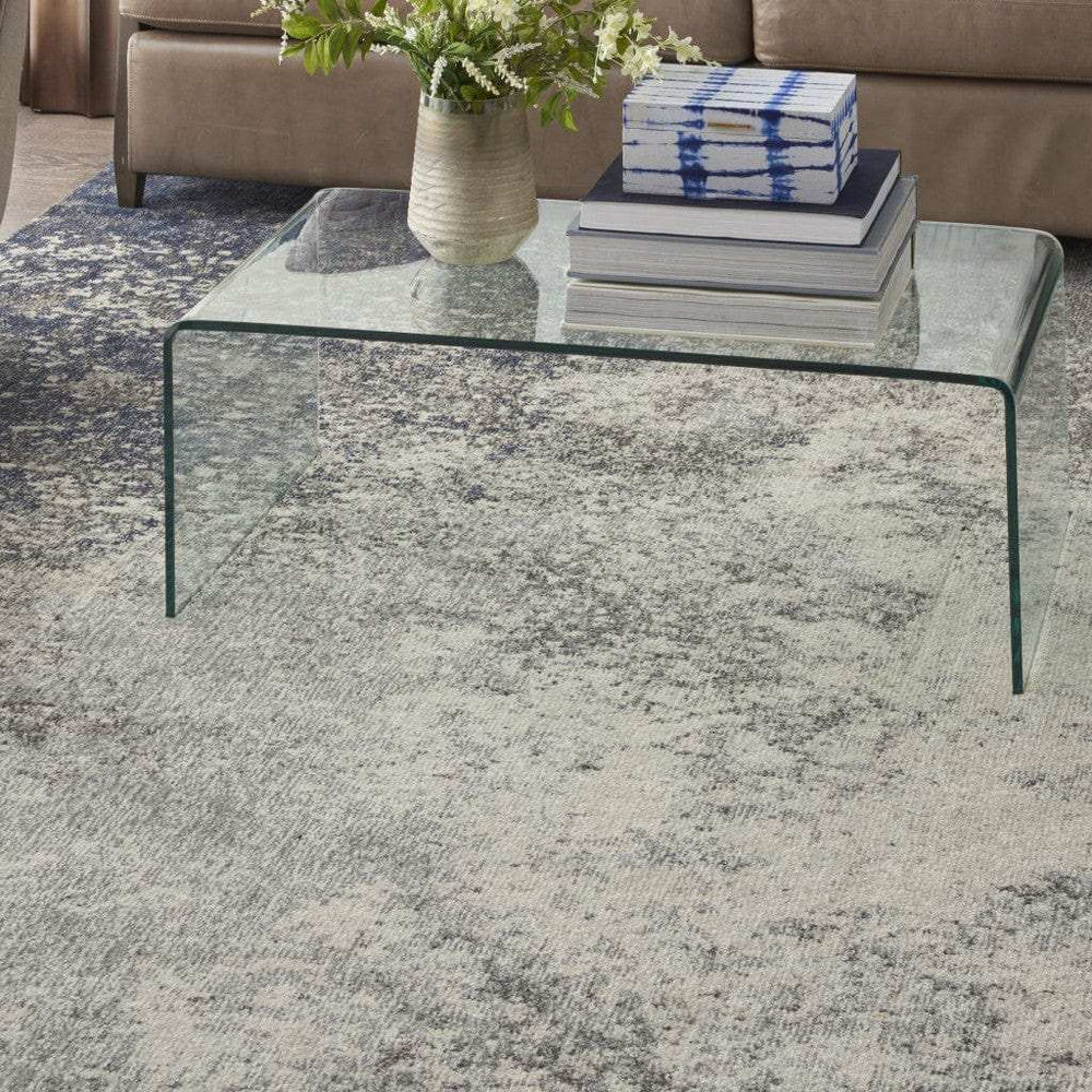 7' X 10' Gray And Ivory Abstract Power Loom Area Rug - Homeroots - Flyclothing LLC