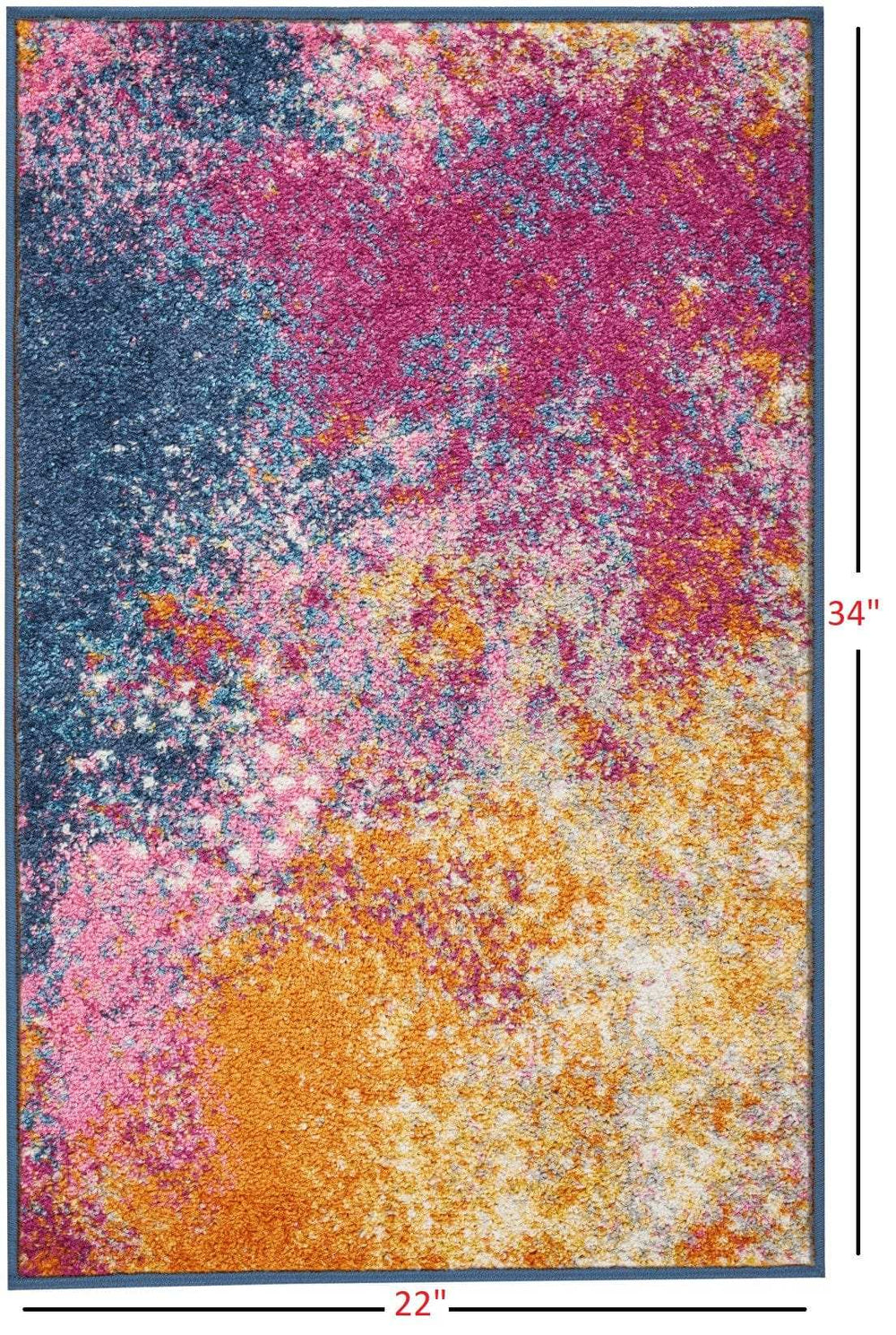 2' X 3' Sunset Abstract Power Loom Area Rug - Homeroots - Flyclothing LLC