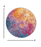 4' Sunset Round Abstract Power Loom Area Rug - Homeroots - Flyclothing LLC