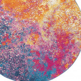 4' Sunset Round Abstract Power Loom Area Rug - Homeroots - Flyclothing LLC