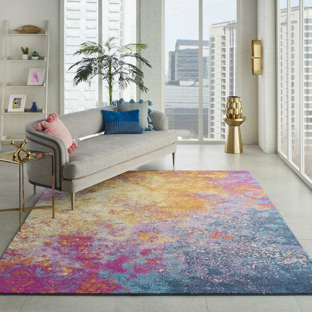 7' X 10' Sunset Abstract Power Loom Area Rug - Homeroots - Flyclothing LLC