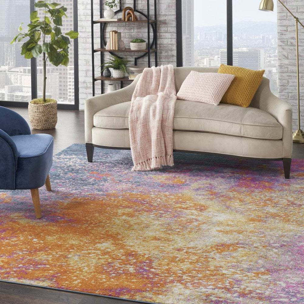 8' X 10' Sunset Abstract Power Loom Area Rug - Homeroots - Flyclothing LLC