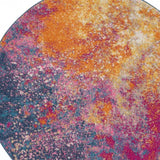 8' Sunset Round Abstract Power Loom Area Rug - Homeroots - Flyclothing LLC