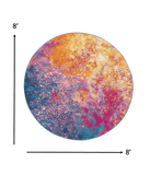 8' Sunset Round Abstract Power Loom Area Rug - Homeroots - Flyclothing LLC