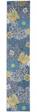 10' Blue Floral Power Loom Runner Rug - Homeroots - Flyclothing LLC