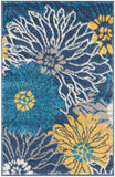 2' X 3' Blue Floral Power Loom Area Rug - Homeroots - Flyclothing LLC