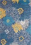 7' X 10' Blue Floral Power Loom Area Rug - Homeroots - Flyclothing LLC