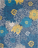 8' X 10' Blue Floral Power Loom Area Rug - Homeroots - Flyclothing LLC
